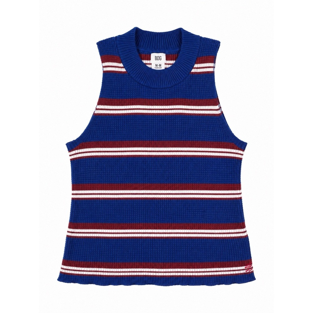 BDG Striped Crop Top Sleeveless High Neck M Tank Top Shirt